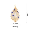 Dettaglio del ciondolo Evil Eye con misure 31,5mm x 16,4mm e un peso di 4,7g - DZ-1321 Perla Avvolta nel Filo Perlina Blu