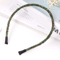 Christmas glitter hair hoop with green and red sequins on thin metal headband accessory - Green & Red