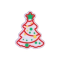 White Christmas tree silicone bead with red edges and colorful dots for DIY pacifier clips - White Christmas Tree
