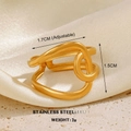 Adjustable golden stainless steel ring featuring irregular cross and knot design - Gold Cross Ring