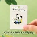 Cute panda enamel pin wearing blue school uniform and yellow backpack accessory - School Season Backpack Panda