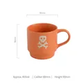 Orange Halloween skeleton ceramic mug 400ml with skull pattern and 90mm dimensions - Skull / Orange