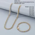 Cadena de eslabones bicolor oro y plata de 6mm con hebilla rectangular para hombre - Pulsera 20CM / Bicolor (Oro y Plata)