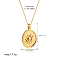 Détail montrant les dimensions du pendentif soleil 30x20mm et la longueur de chaîne 45cm - Soleil Rond