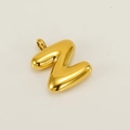 Polished gold 3D bubble initial Z pendant made of durable stainless steel - Letter Z