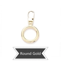 Universal circular gold metal zipper puller replacement with spring snap hook connector - Round Gold