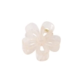 Translucent cream resin flower hair claw clip with 7cm hollow petal design for women - Transparent Jelly