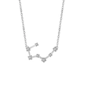 Détail macro du collier constellation en argent serti de zircons sur chaîne en argent - Argent-Taureau