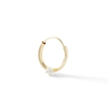 Dettaglio di un orecchino a cerchio in argento S925 dorato con zircone su sfondo bianco - Oro Singolo-#2 (Zirconia Singola)