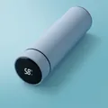 500ml light blue smart vacuum flask with 316 stainless steel and LED temperature display - Replaceable Battery Smart Series / Sky Blue