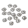 Bulk silver heart-shaped padlock charms with keyhole for DIY jewelry making - 14X16mm (Vintage Heart Lock)