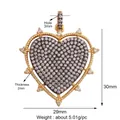 Macro shot of heart-shaped zircon pendant with black and white pavé setting and gold base - Gold-Long V Pave Heart