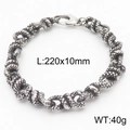 Retro punk snake scale texture titanium steel bracelet with a robust lobster clasp for men - 22cm / Retro Scale Ring Buckle (KB166082-KJX)