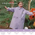 Impermeabile lavanda per bambini con giraffa e guida alle taglie per 95-145 cm - M / Viola