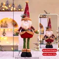 Standing Santa plush with telescopic legs and plaid pattern, height 52-68cm - Medium Retro 68CM Telescopic Santa