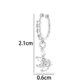 Silver copper ear cuff with geometric wing zircon stones measuring 2.1cm by 0.6cm - Leaf Style (2625-14#) / Silver