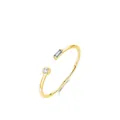 Anello aperto in argento S925 dorato con zirconi tondi e rettangolari minimalisti - Aperto Regolabile / Oro