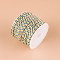 Multicolor gold-threaded four-strand cotton cord for DIY jewelry on a white spool - No.22 Pink Yellow Blue