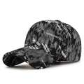 Casquette de baseball style graffiti avec imprimé lettres noir et blanc et sangle réglable - Réglable / Gris