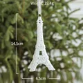 White glitter Eiffel Tower Christmas tree ornament hanging decoration 14.5cm height - Eiffel Tower / White