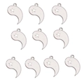 Macro-opname van 10 witte Yin Yang hangers met sterontwerp voor DIY sieraden maken van metaal - Stijl 2 Wit Holle Ster