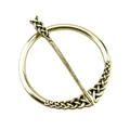 Vintage Viking Celtic knot metal shawl pin brooch in antique golden finish - D-992 Antique Bronze