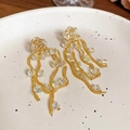 Floral shell glass tassel earrings with shimmering beads for a summer fresh beach style - Yellow Vintage Iridescent Bead Tassel Earrings