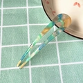 Minimalist U-shaped hairpin featuring green and blue marbled acetate hair accessory - 21# (Thin) Green + Yellow U-Shaped Acetate Hair Fork