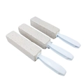 3-pack grey pumice stone toilet cleaning brushes with white handles for hard stains - Pumice Toilet Brush