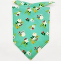Mint green floral pet bandana with small white flowers and berry pattern - L / Pattern 9/Mint Green Floral