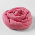 Elegant rose-shaped folded pink cotton linen scarf with a soft and breathable texture - Pink