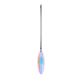 Rainbow crystal suncatcher pendant with blue center on black cord for garden decor - 120mm Teardrop Shape AB Color