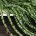 Green faux jade bamboo joint beads for DIY jewelry making and necklace crafting - 6x12mm Marbled Bamboo Leaf Green (1Pc)