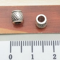 Silver cylinder beads with scale texture for DIY jewelry making and bracelet design - Scale Pattern Cylinder Bead