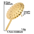 Detailed size specifications for 304 stainless steel textured round stud earrings - Honeycomb Oval Shape (D77) / Gold