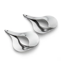 Sleek silver teardrop hollow charms in stainless steel for DIY jewelry making - Streamlined Teardrop Pendant 36mmx24.5mm
