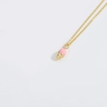 Pink ice cream cone pendant necklace in golden finish with sparkling pink glitter details - Pink Ice Cream