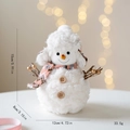 Pupazzo di neve in peluche con sciarpa rosa 15cm decorazione natalizia da tavolo festiva - M