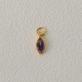 Golden pendant with marquise-cut purple birthstone zircon for DIY jewelry making - October-Light Purple