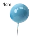 Boule décorative miroir bleue de 4cm avec tige pour décoration de gâteaux et fête - 4CM de diamètre / Bleu