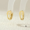Orecchini a spilla da balia placcati in oro 18 carati con micro zirconi - ER0553-A / Oro Stile Spilla da Balia