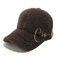 Detail of soft brown sherpa baseball cap featuring white Cloud letter embroidery - M (56-58cm) / Coffee