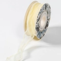 Champagne organza ribbon with pearl edge for flower bouquet wrapping and floral decoration - 40mm*10 Yards / Pearl Fishtail Yarn (Cream)