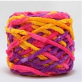 Hilo de chenilla grueso para tejer DIY en colores vibrantes rosa, naranja y violeta - Rosa Púrpura Amarillo Jaspeado (41)