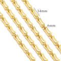 18K gold plated stainless steel hip hop chain necklace with 14mm by 6mm links - Z2225G Gold Rectangle 14mmx6mm