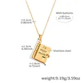 Collana con ciondolo a libro dorato con incisione La mejor mama e cuore in acciaio inossidabile - Stile Mamma Spagnolo Oro (RP022)