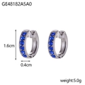Orecchini a cerchio in argento con pietre blu, 1,6cm x 0,4cm, peso 5,0g al paio - Argento Strass Blu (GE48182A5A0)