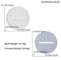 Moule rond en silicone texturé et ensemble couvercle de bougeoir bleu avec dimensions - Couvercle de Bougeoir 03-Pointillé