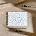 White rectangular textured jewelry display block on gold silk background, 14x10cm size - Plaster Rectangular 10*14cm