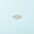 Dettaglio di un ciondolo a forma di maschera in acciaio inossidabile argento per gioielli DIY - Color Acciaio